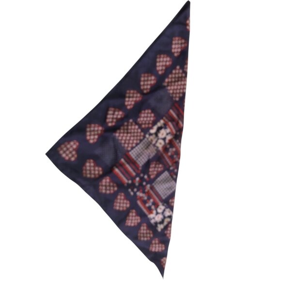 Red White Blue Multi Print Floral Heart Neck Scarf Patriotic USA America - Picture 8 of 16